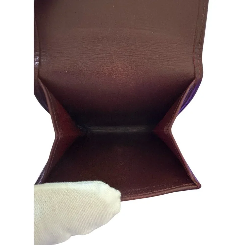Cartier Bordeaux Burgundy Red Leather Logo Coin Wallet - Picture 8 of 11